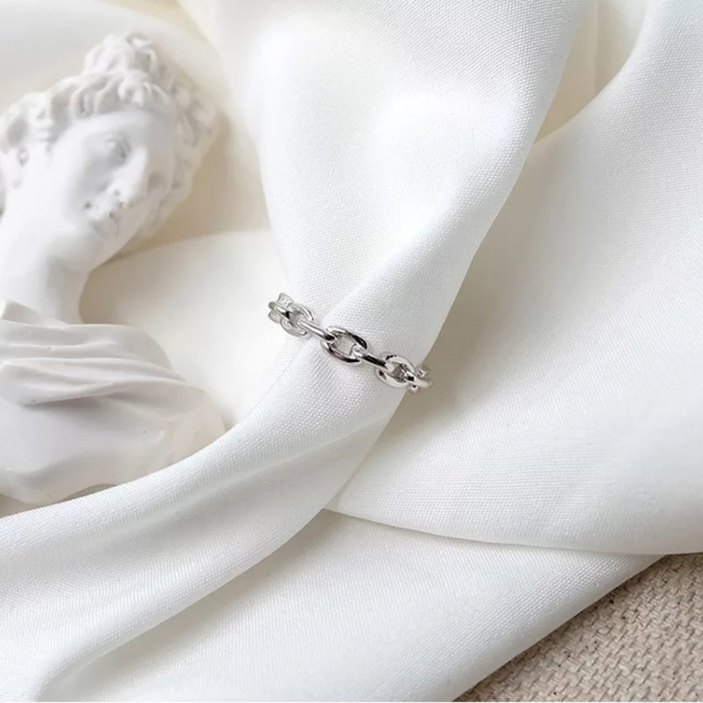*NEW Cuban Chain Link 925 Sterling Silver Open Ring - Picture 10 of 16